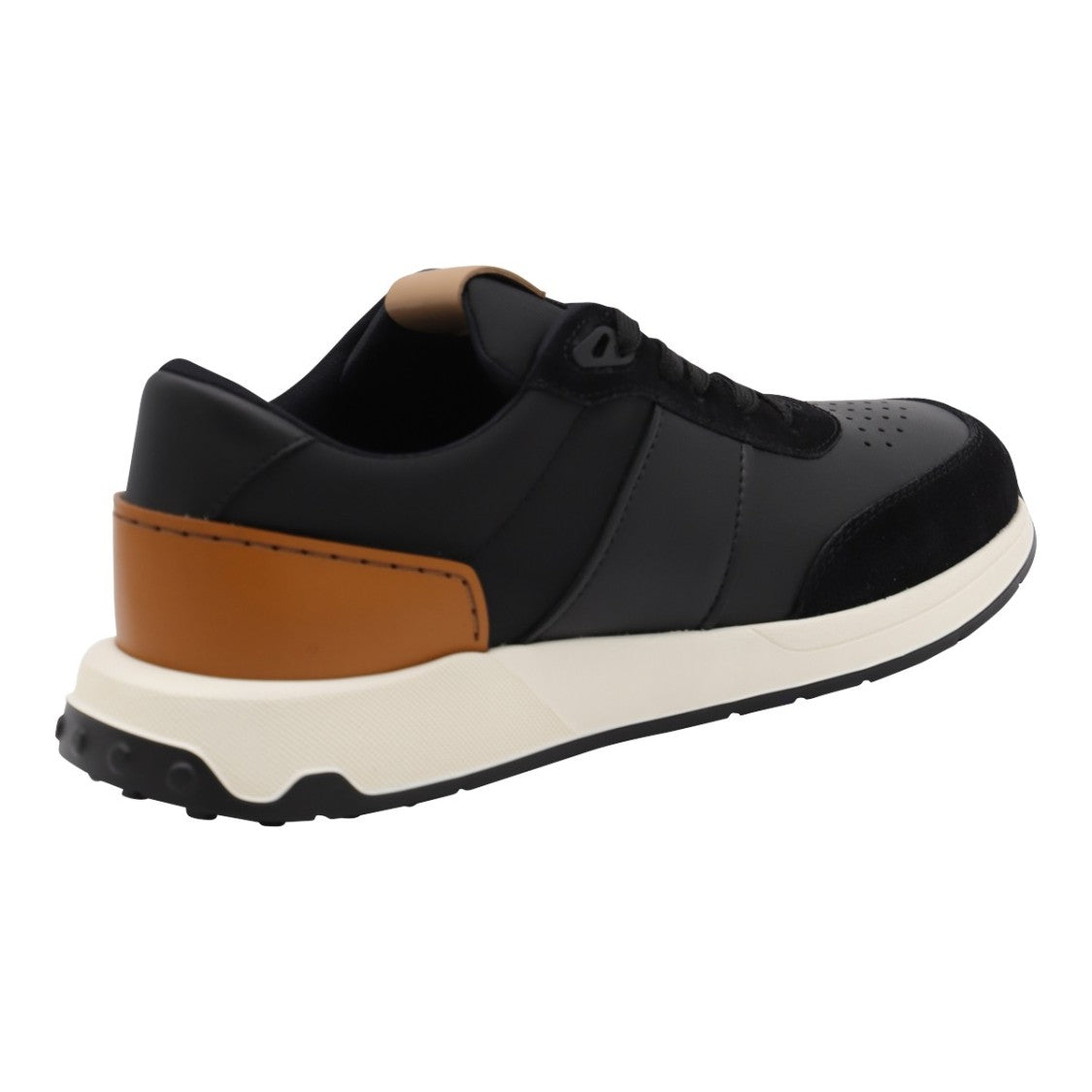 Tod's Sporty Black Sneakers With Contrasting Tan Accents