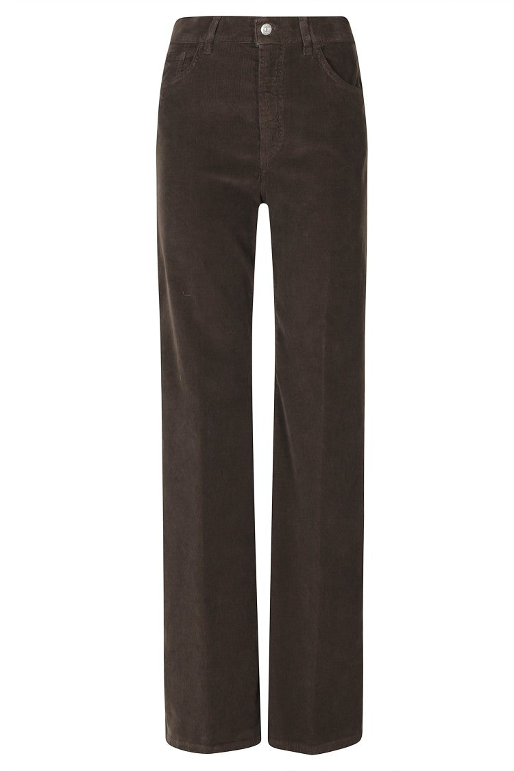 Dondup Chocolate Amber High-Waisted Wide-Leg Jeans