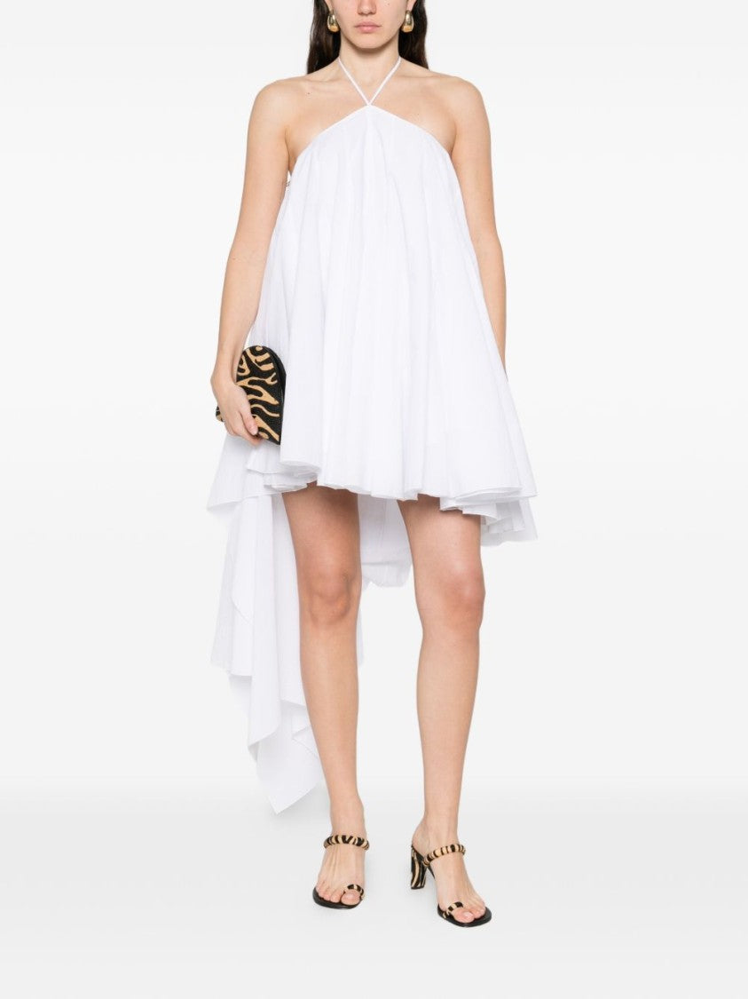 Jacquemus White Layered Asymmetric Open Back Dress