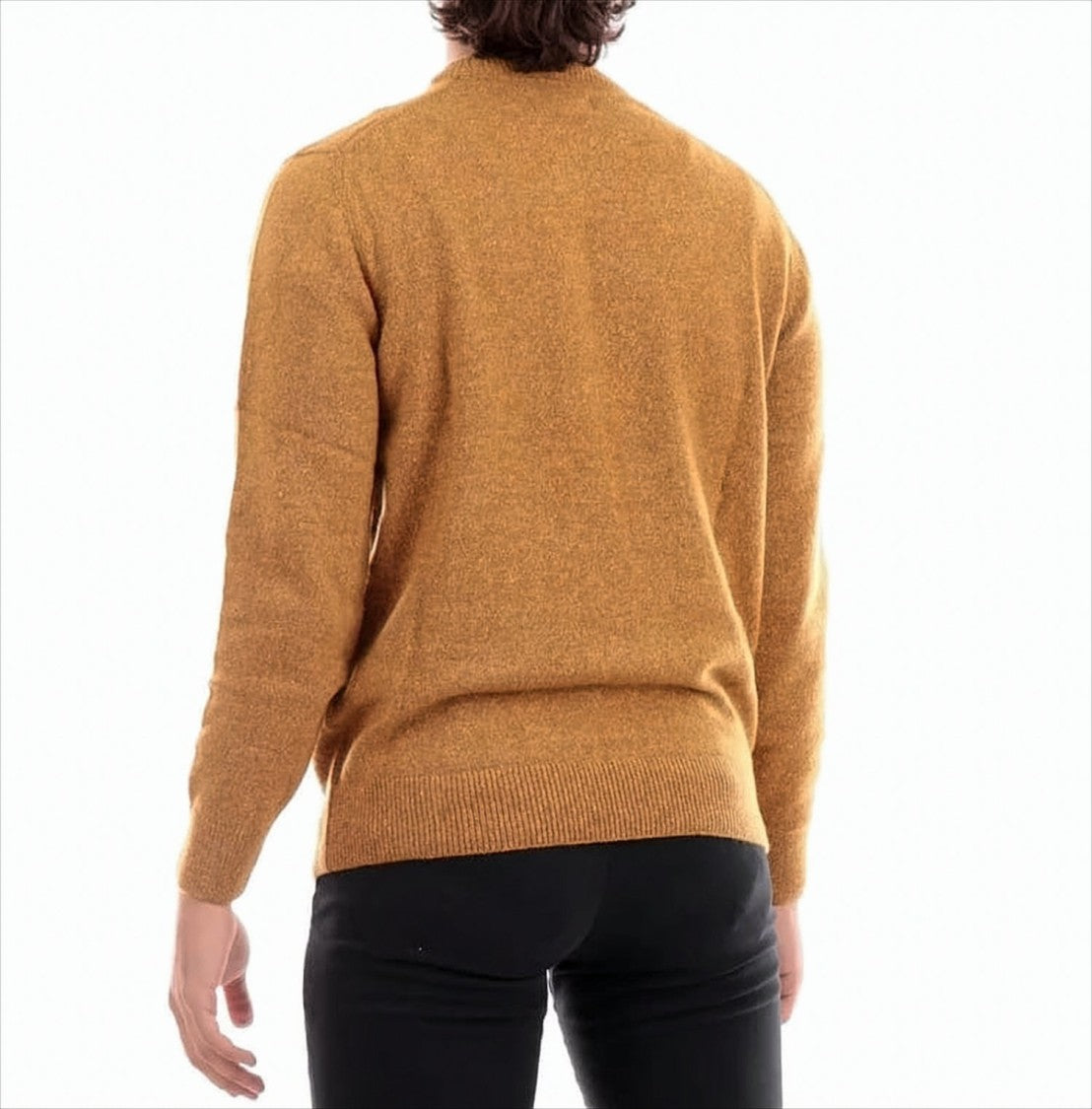 Barbour Mustard Sweater With Ribbed Detailing