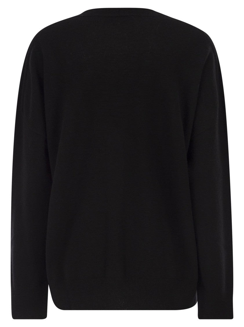 Vanisé V-Neck Cashmere Cardigan With Dropped Shoulders