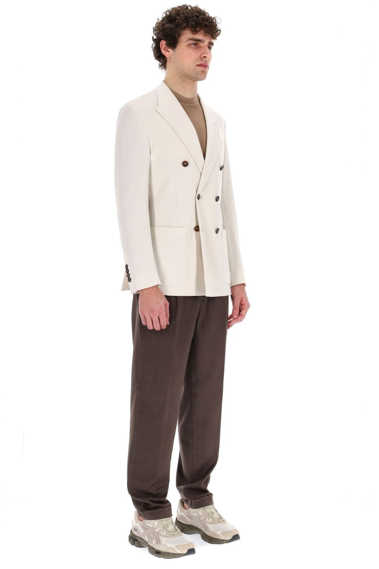 Eleventy Double-Breasted Cotton Comfort Knitted Jacket
