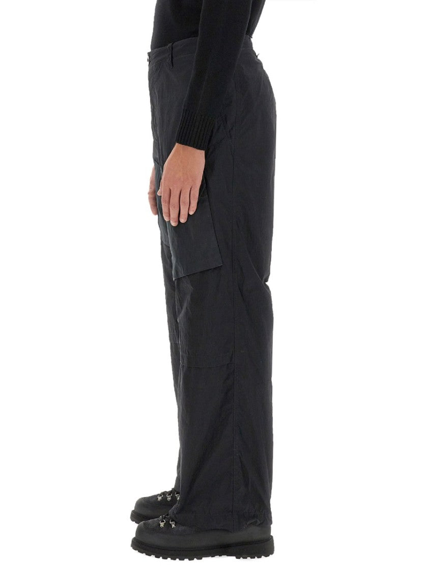 Ten C Regular Fit Black Cargo Pants
