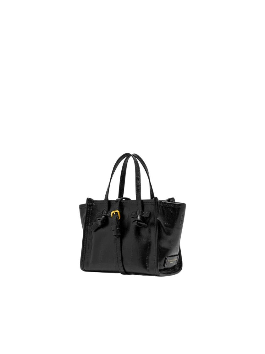 Gianni Chiarini Black Knot Detailed Smooth Leather Tote Bag
