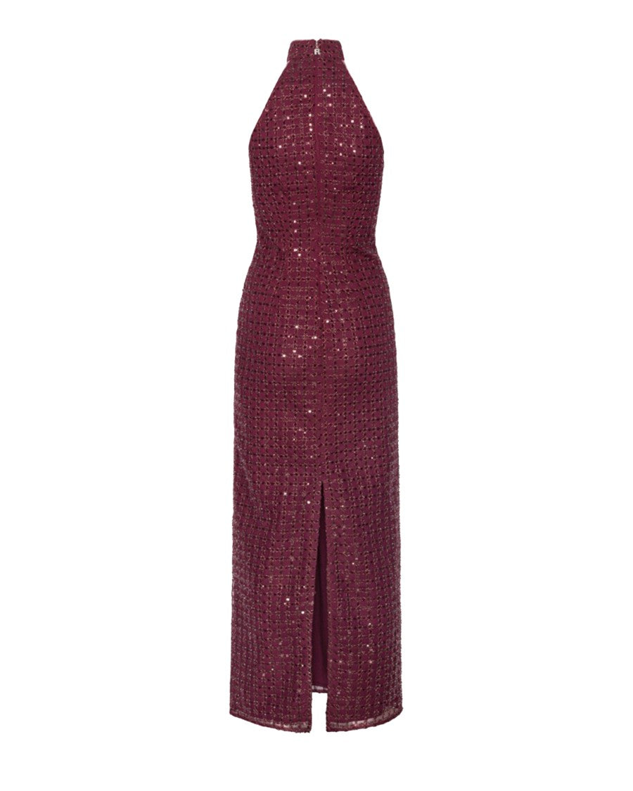 Rotate Intricate Beaded Maxi Dress With Halter Neckline
