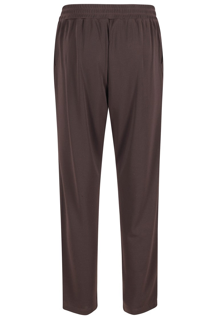 Seventy Brown Soft Elastic-Waistband Polyester Straight-Leg Pants
