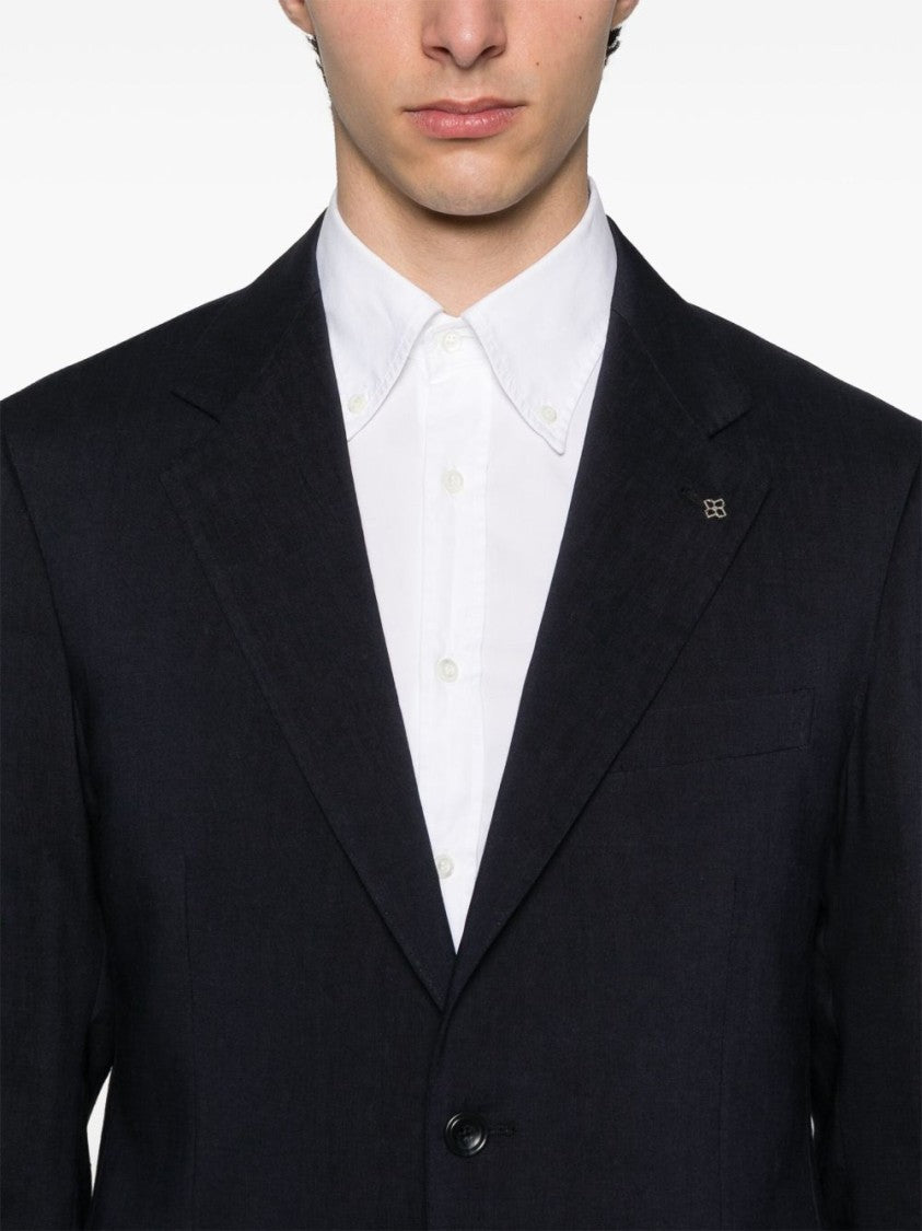 Tagliatore Midnight Blue Tailored Suit Jacket