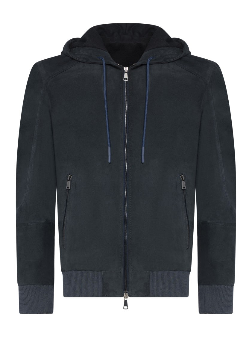 Franzese Collection Water-Repellent Suede Lambskin Hooded Jacket