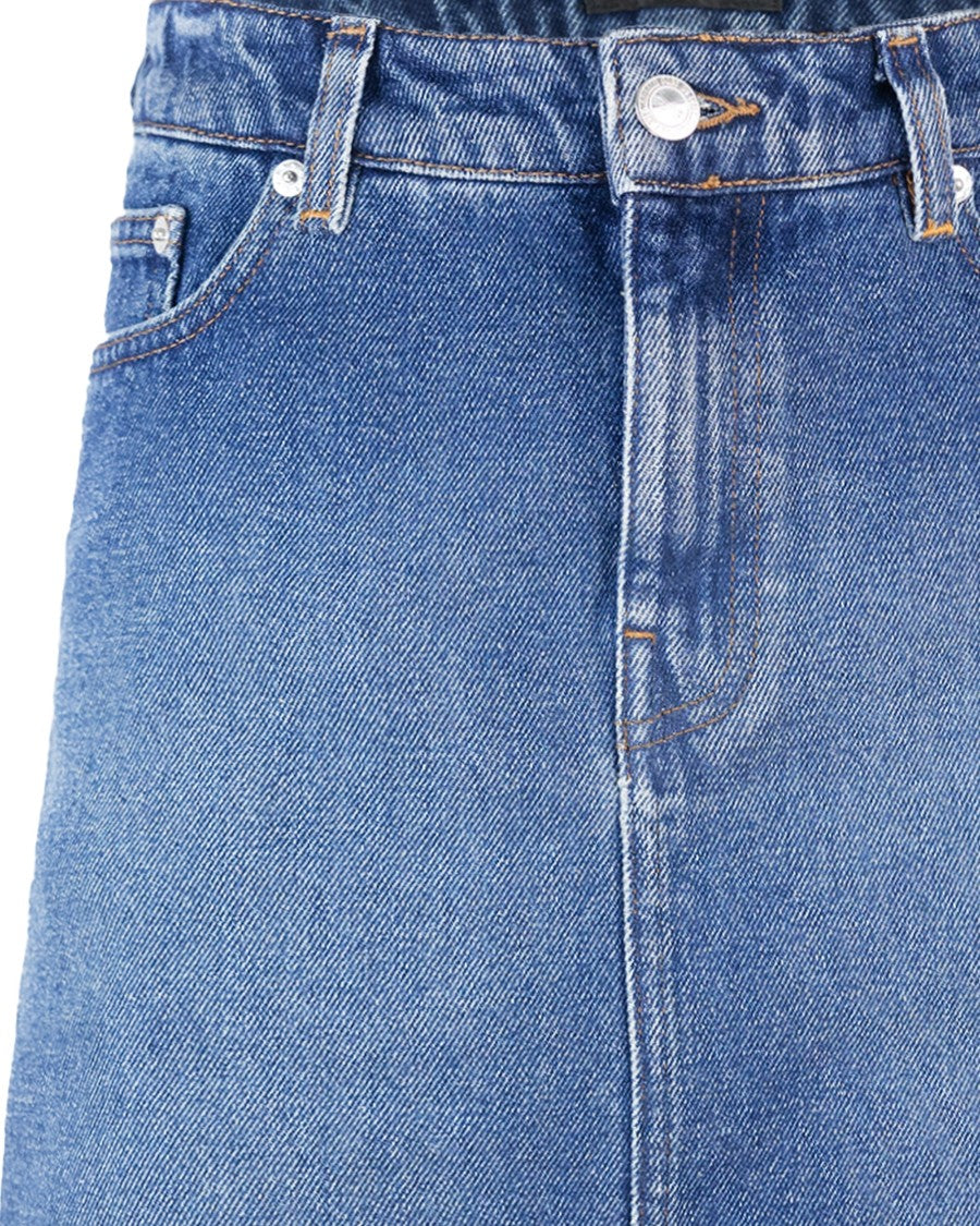 A.P.C. Jupe Moss Mini Skirt - Washed Indigo