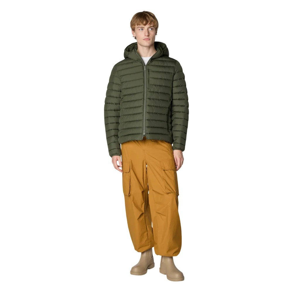 Save The Duck Green Quilted Hooded Animal-Free Light Jacket