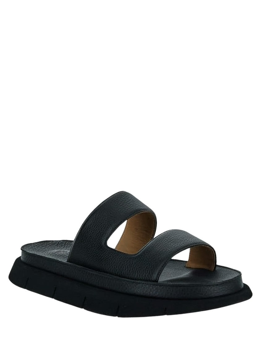 Marsèll Sleek Black Leather Slide Sandal