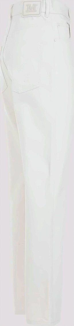 Max Mara Classic High-Waist Flared Pants With Textured Cotton Finish