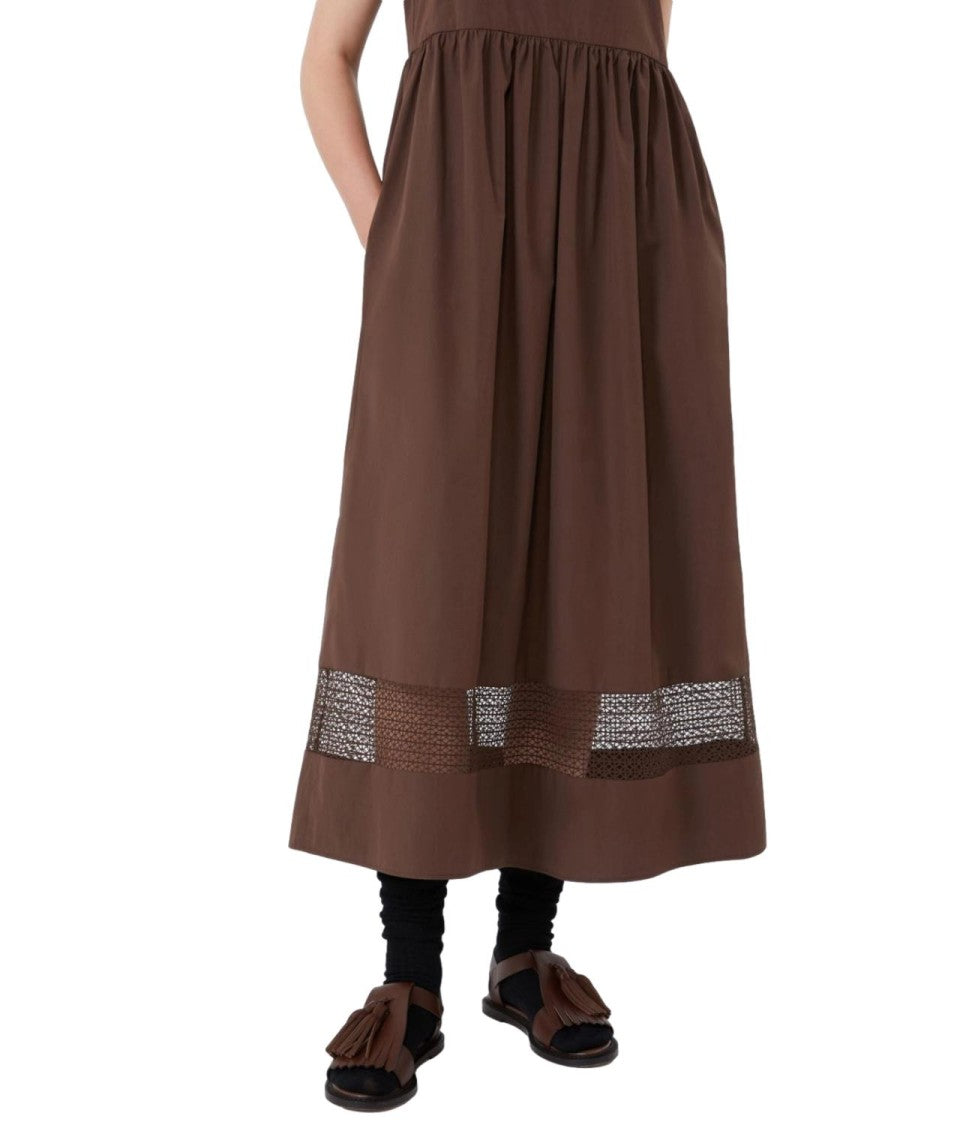 Max Mara Chocolate Brown Wkdgola Wool Dress