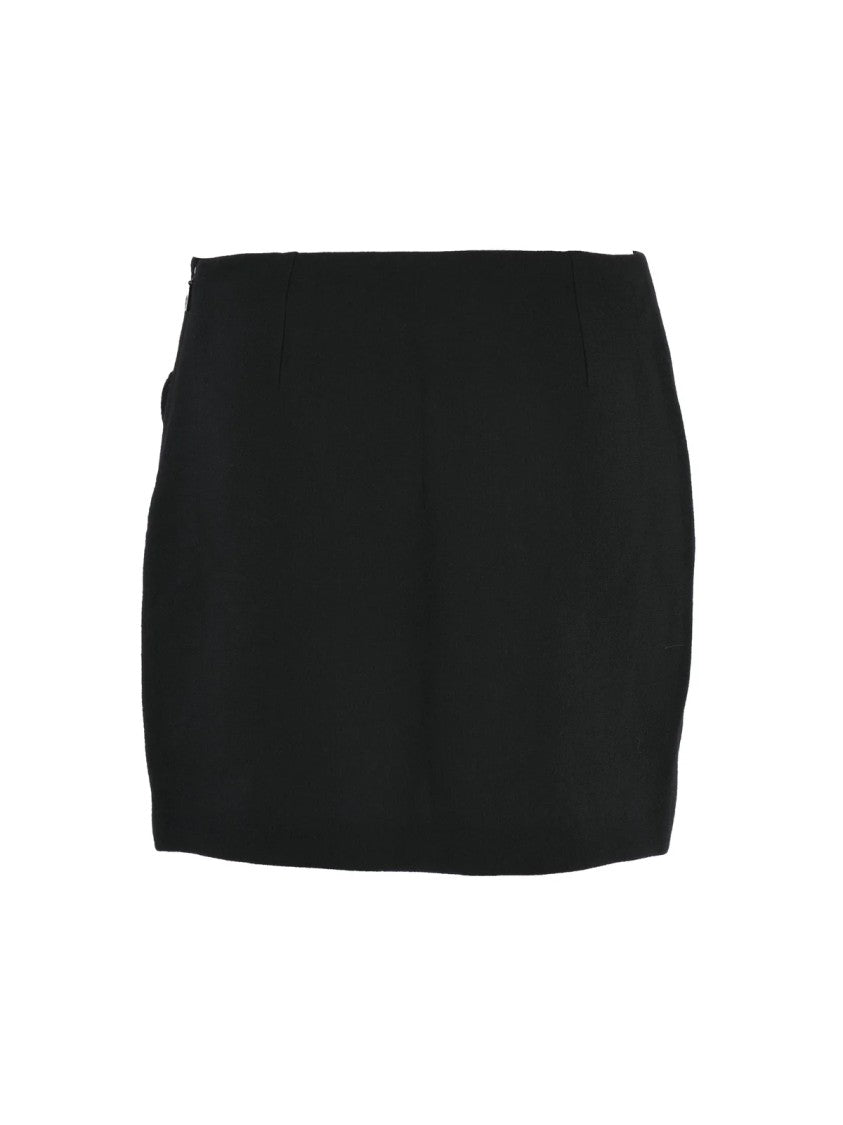Versace Collection Black Studded Virgin Wool Mini Skirt
