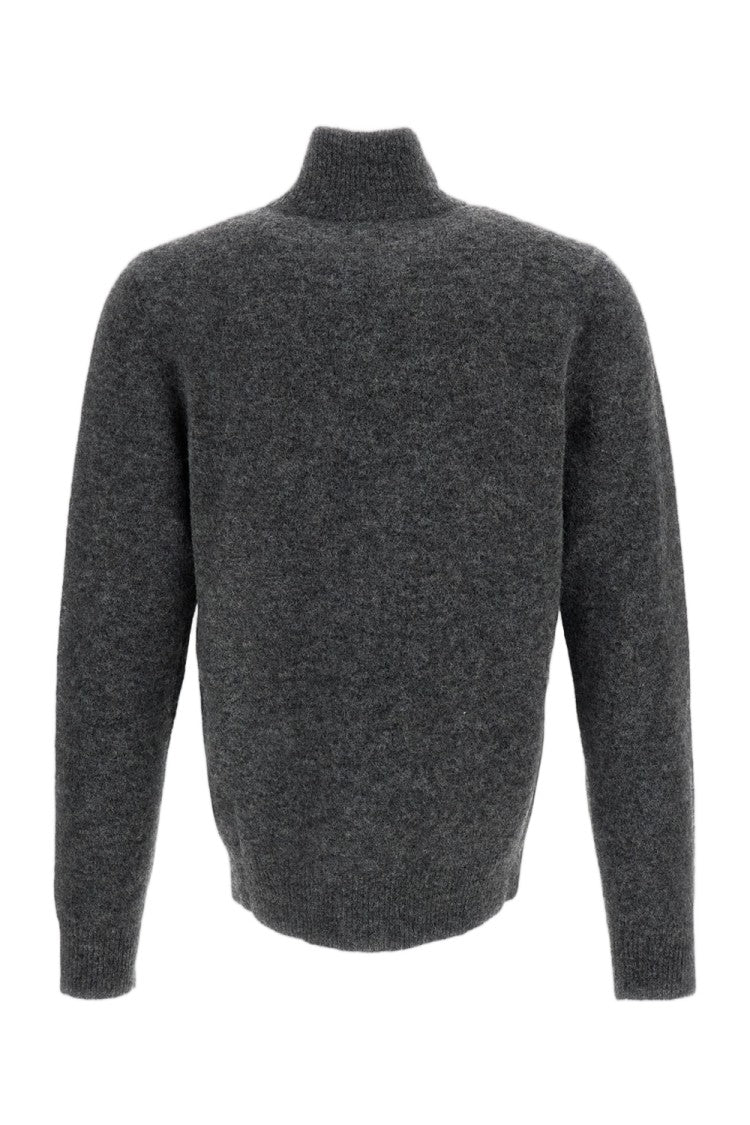 Barena Grey Nembo Wool-Blend Zip-Through Knit