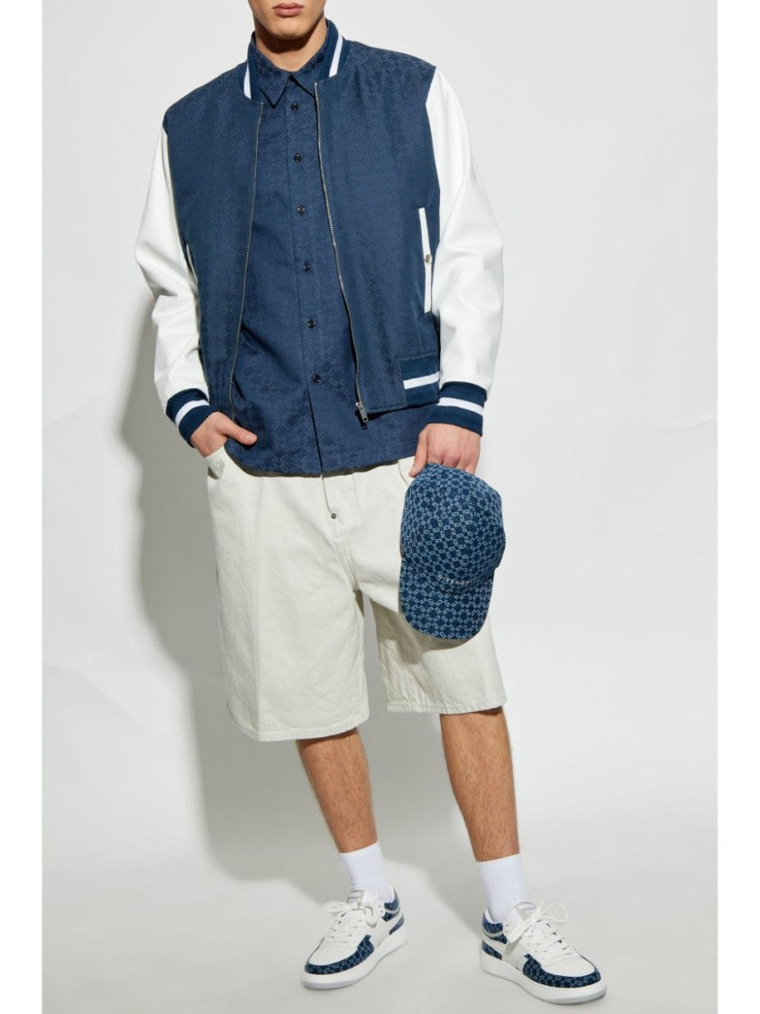 Givenchy Indigo Blue Ribbed Hem Zip Jacket