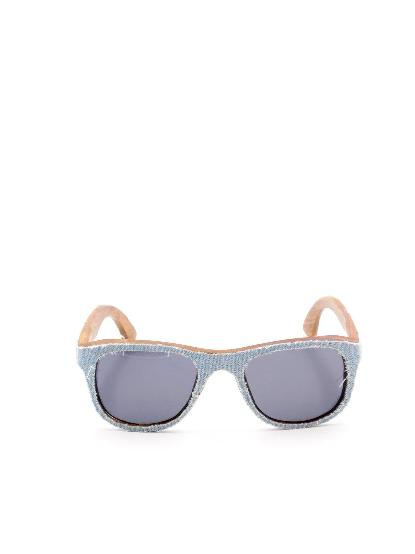 Moli@Limo Blue Wood&Jens Denim-Textured Wooden Sunglasses