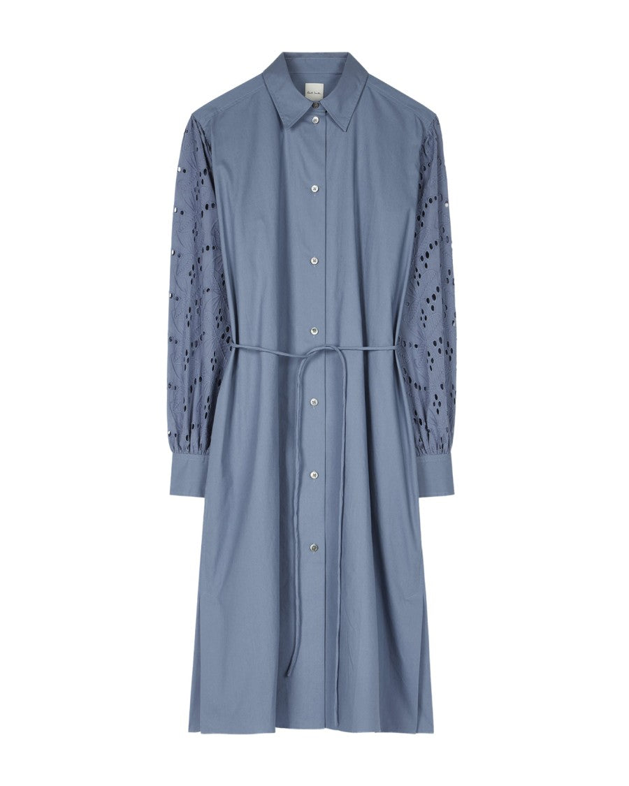 Paul Smith Shirt Dress With Contrasting Cut-Out Blouson Sleeves