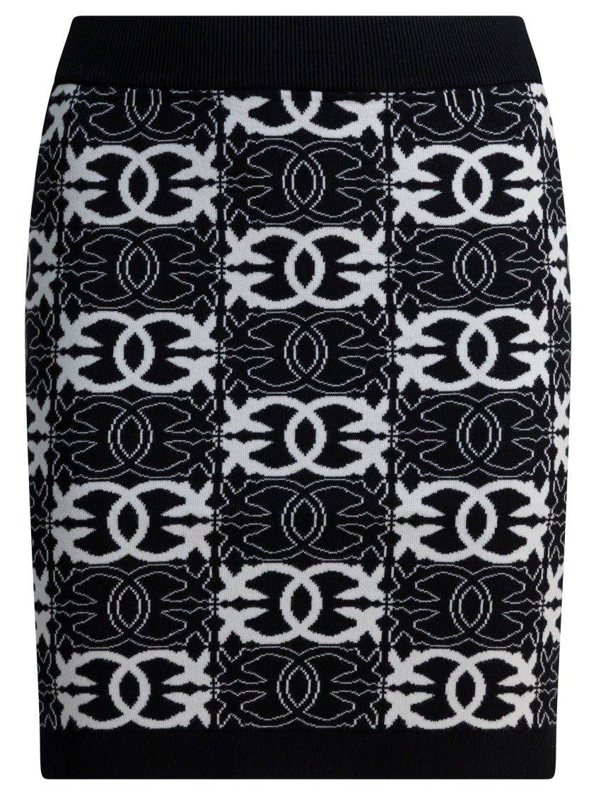 Pinko Fitted Mini Skirt With Bold Geometric Pattern