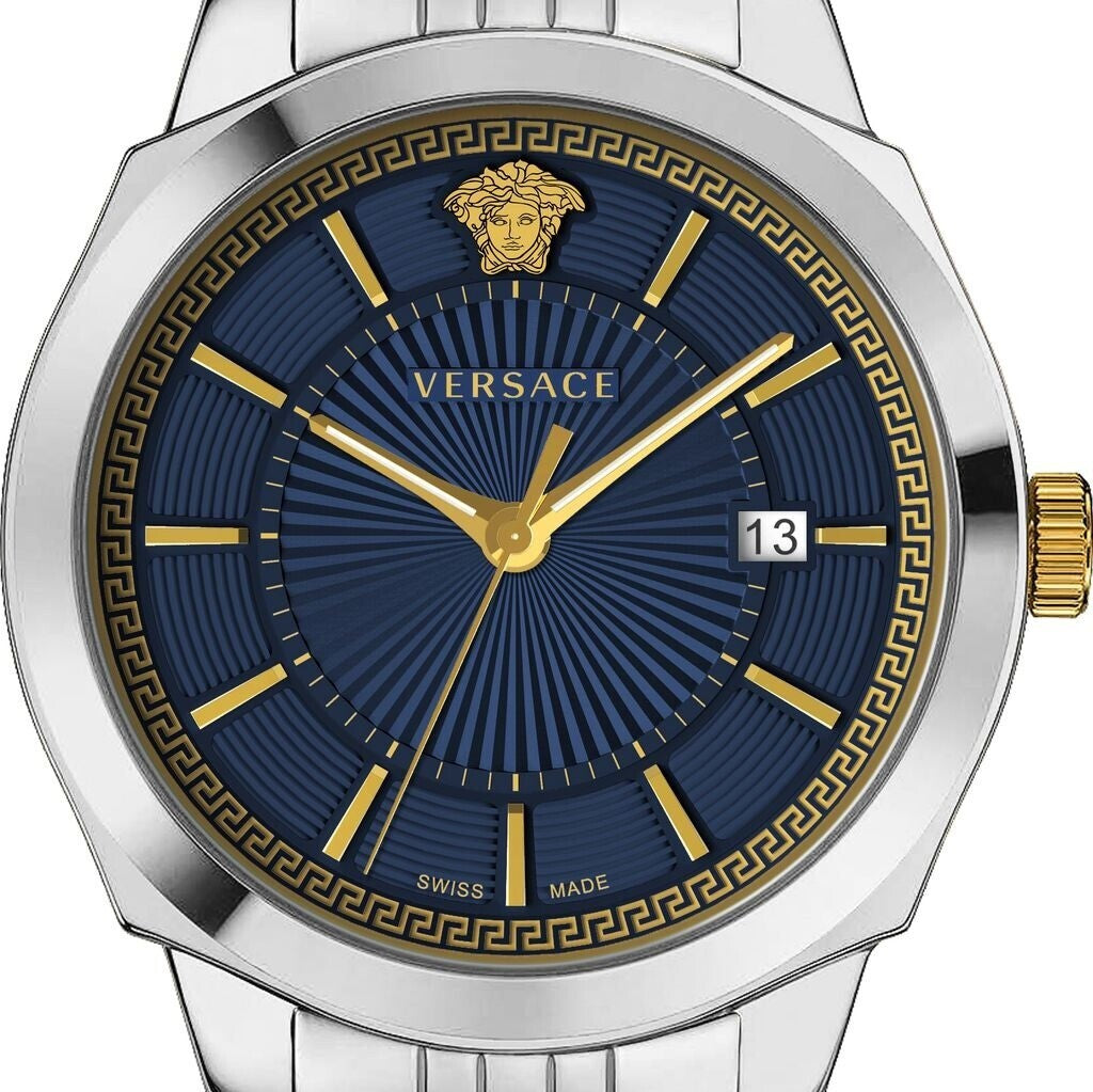 Versace Icon Classic Vev901523 Men's Quartz Watch With Blue Dial