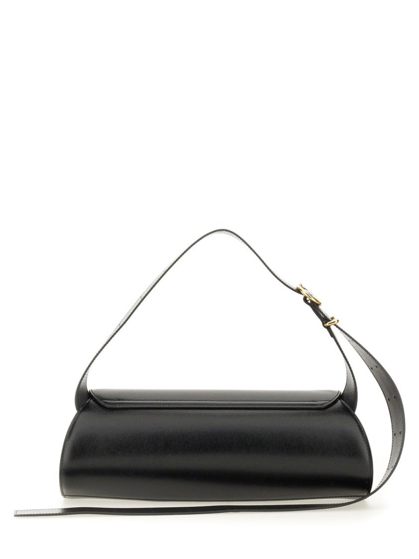 Jil Sander Black Cannoli Calfskin Elongated Bag