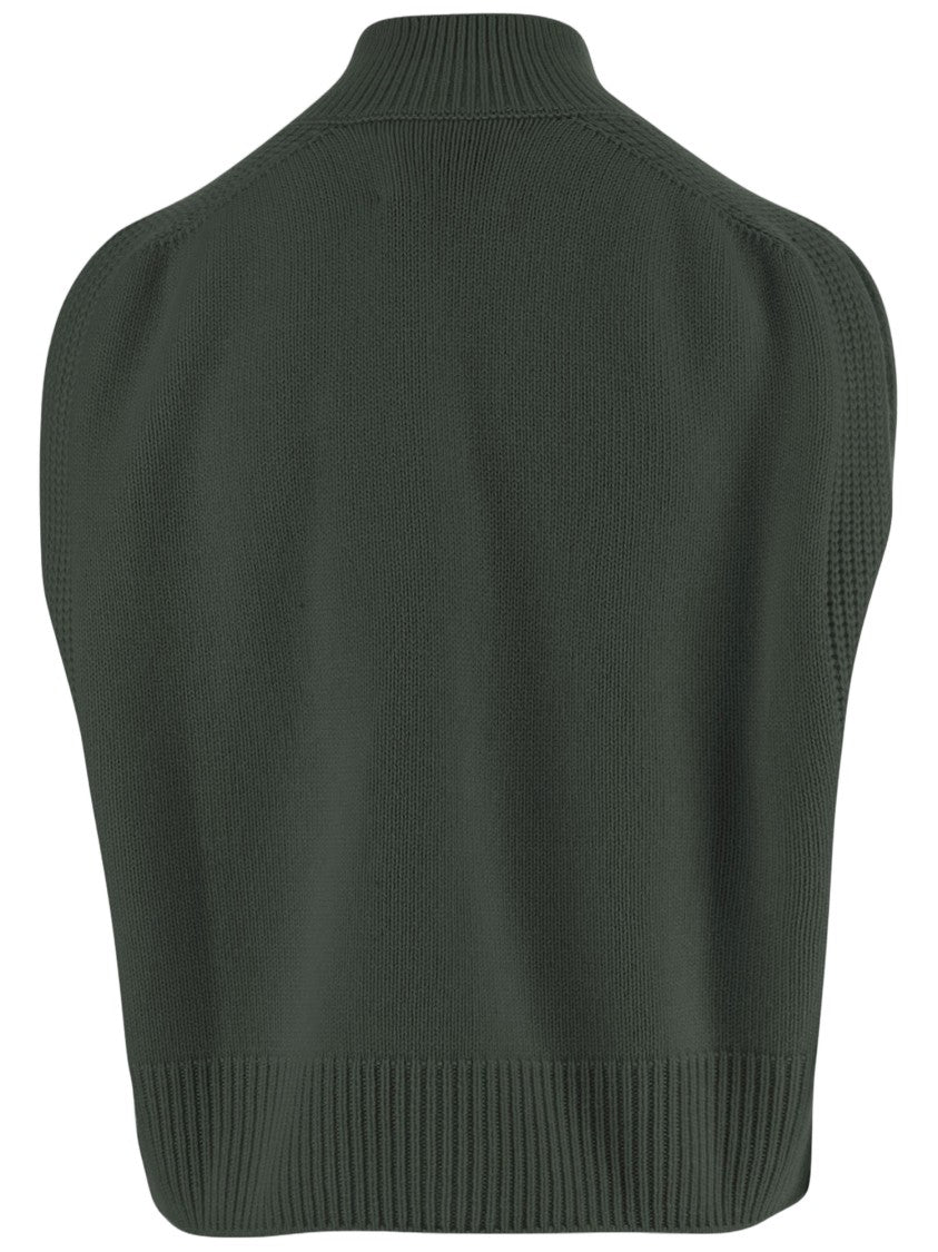 Sa Su Phi Green Cashmere High-Neck Sleeveless Sweater