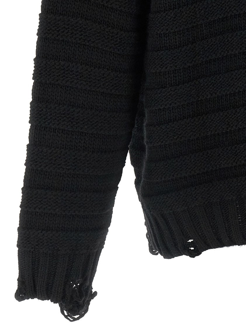 Mm6 By Maison Margiela Distressed Wool Cardigan