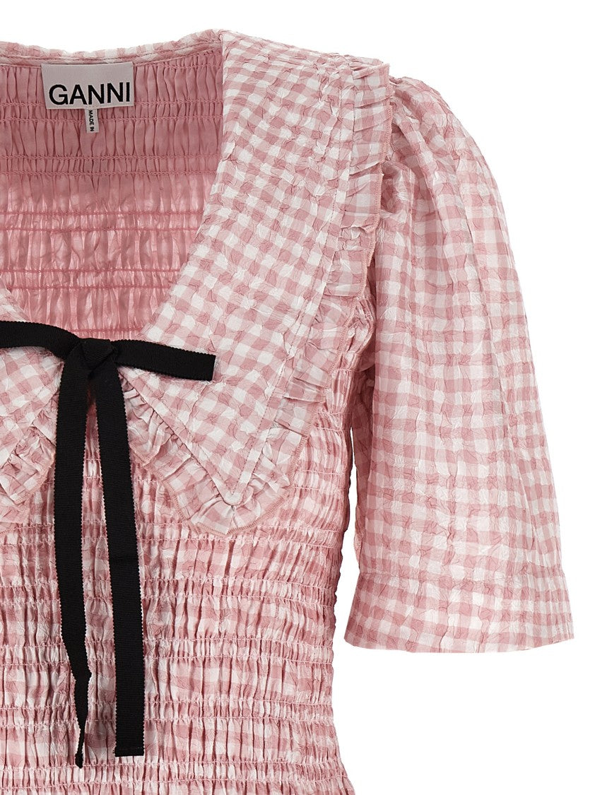 Ganni Pink Check' Dress