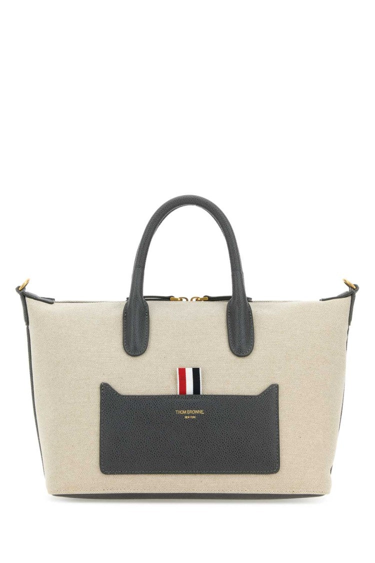 Thom Browne Sand Canvas Duffle Small Handbag