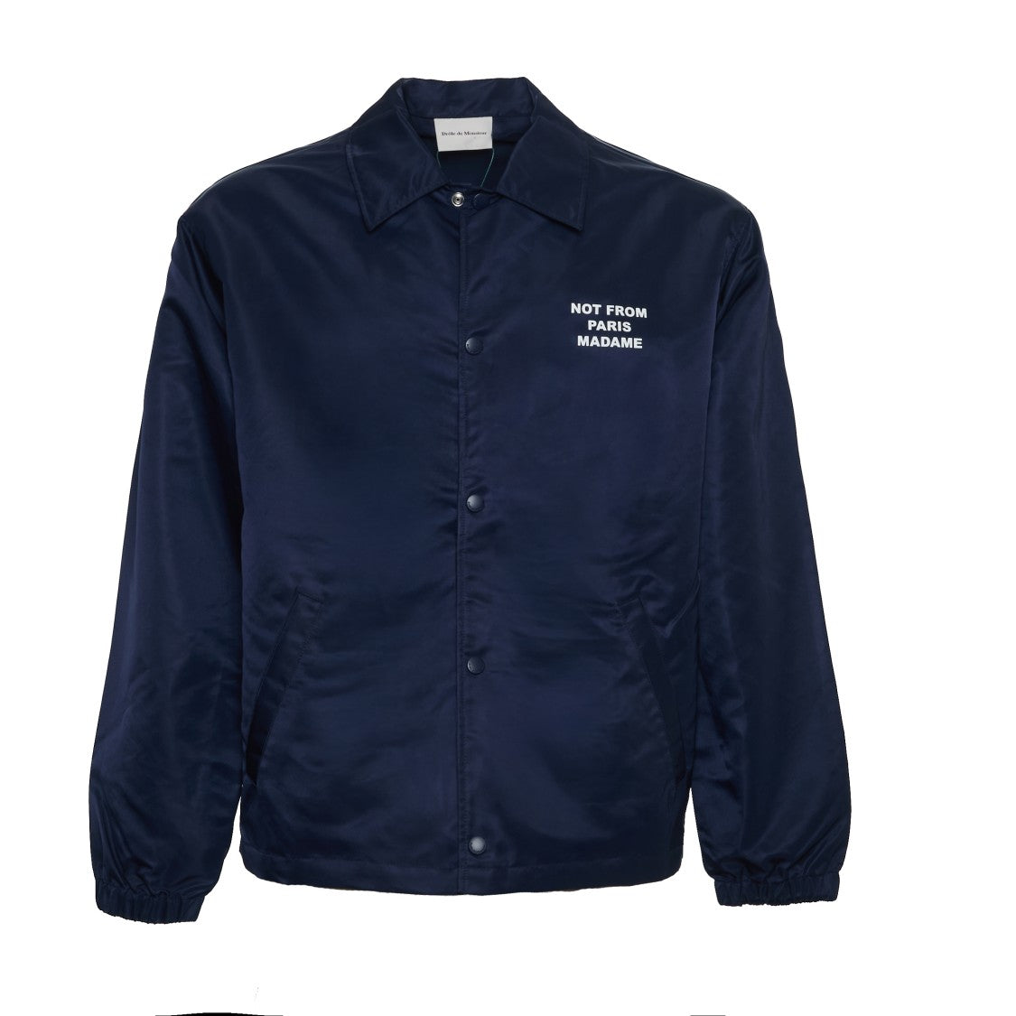 Drôle De Monsieur Navy Overshirt With Slogan Detailing