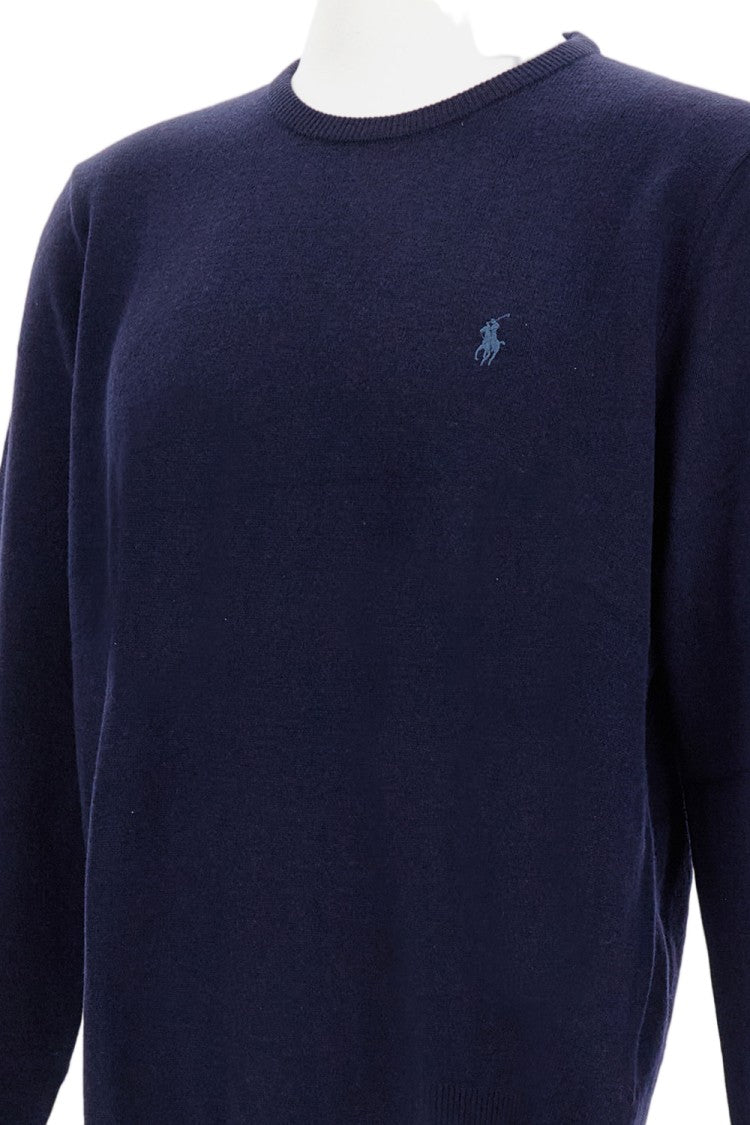 Polo Ralph Lauren Wool Crewneck Sweater With Embroidered Logo And Ribbed Finish
