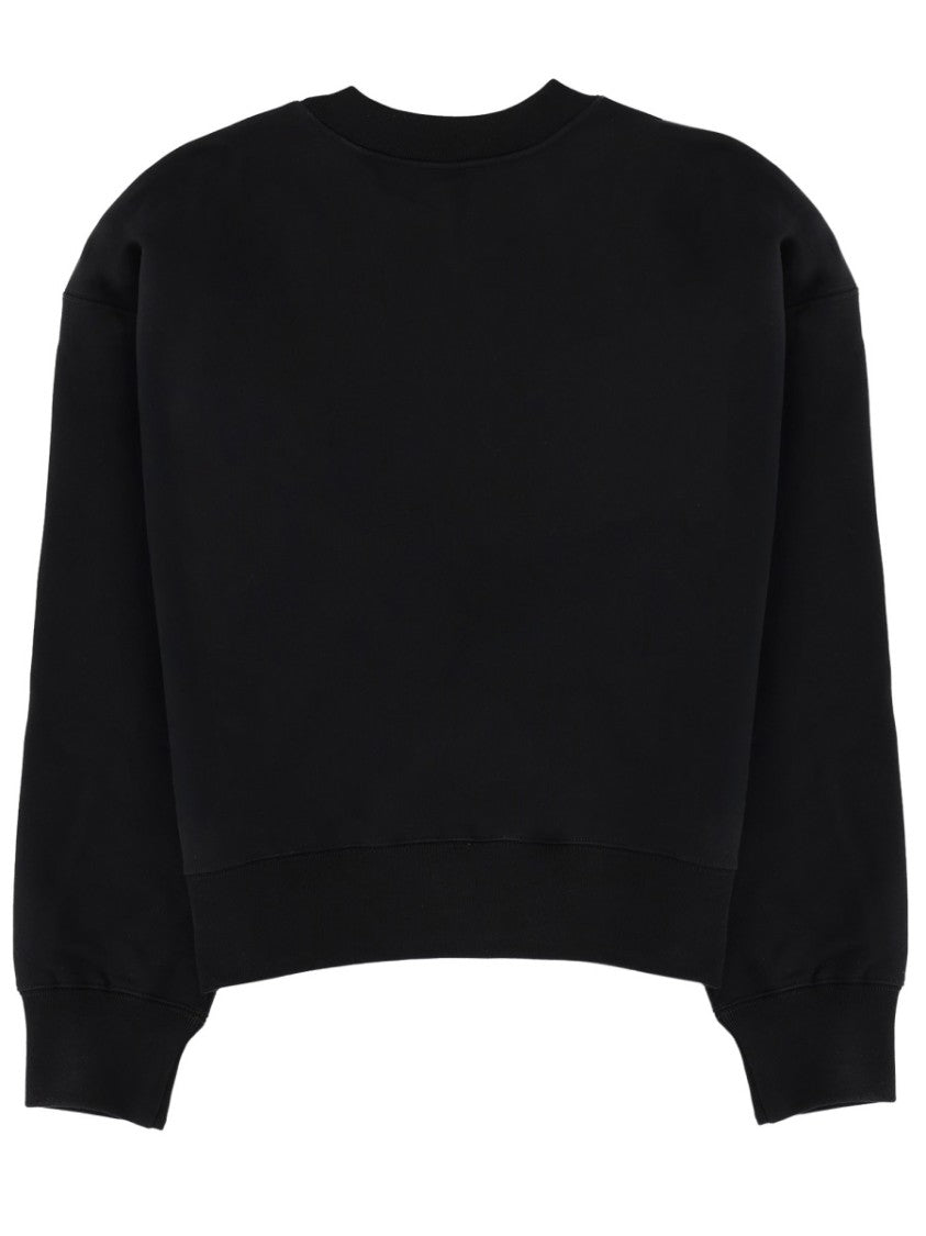 Gucci Cropped Clamp Detail Cotton Sweatshirt
