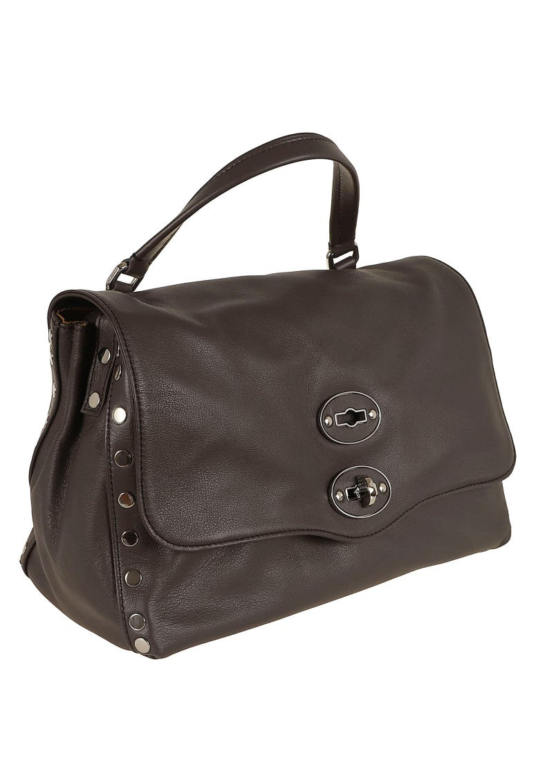 Zanellato Postina Saeta Studded Nappa Leather Shoulder Bag
