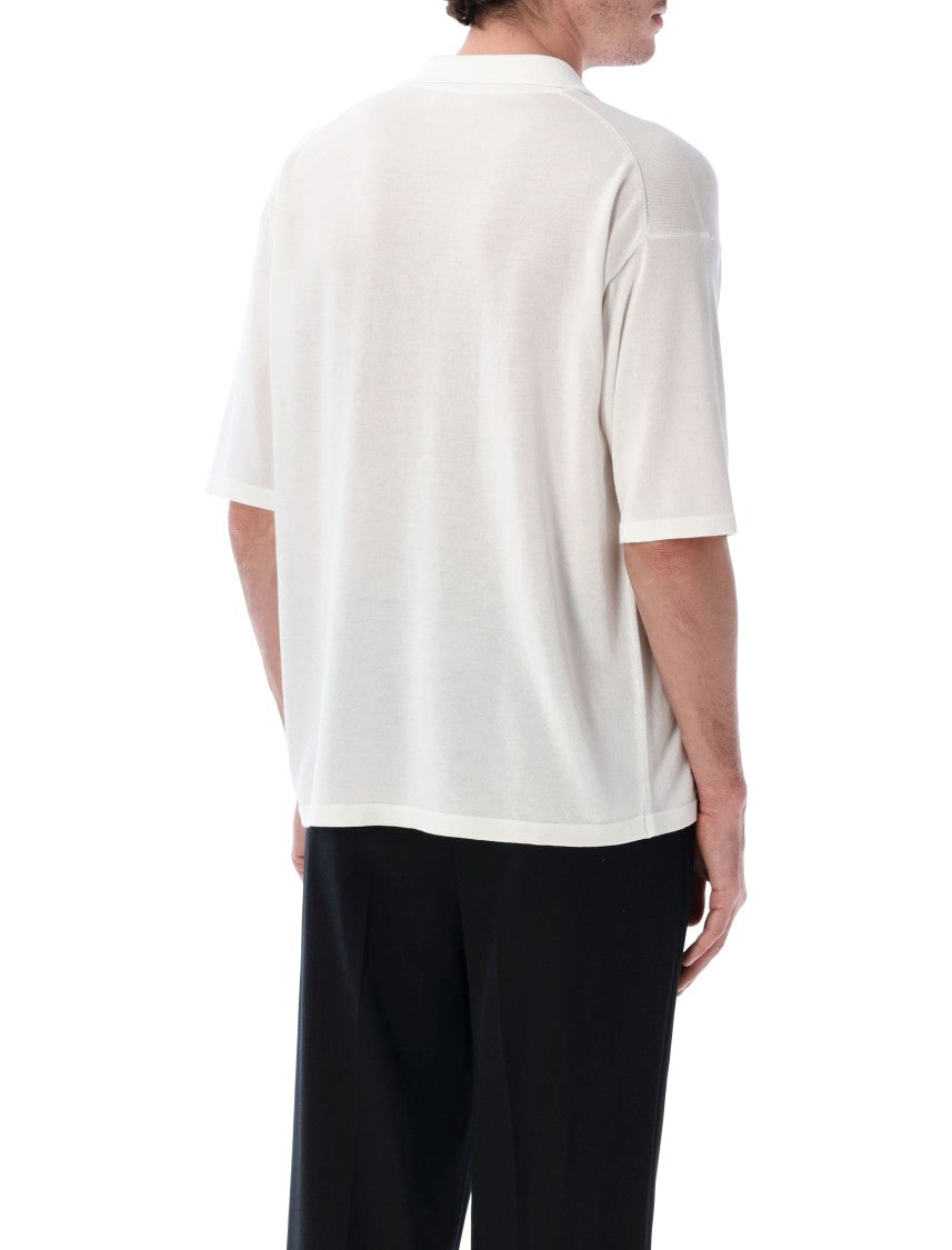 Roberto Collina Cotton Crepe Buttonless Polo Shirt