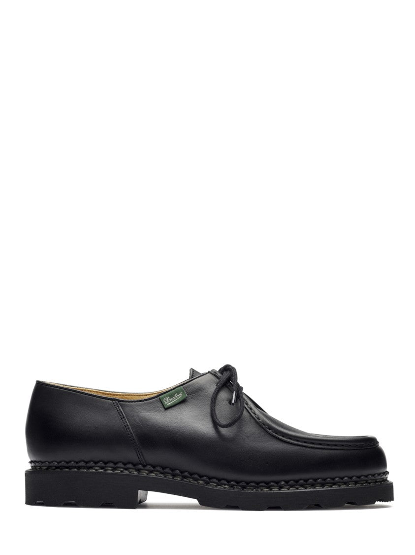Paraboot Noir Michael Marche Ii Lis Leather Moc Toe Lace-Up Flats