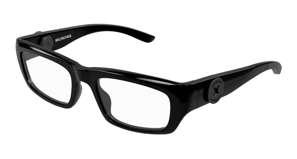 Balenciaga Black Distinctive Emblem Oversized Square Eyeglasses