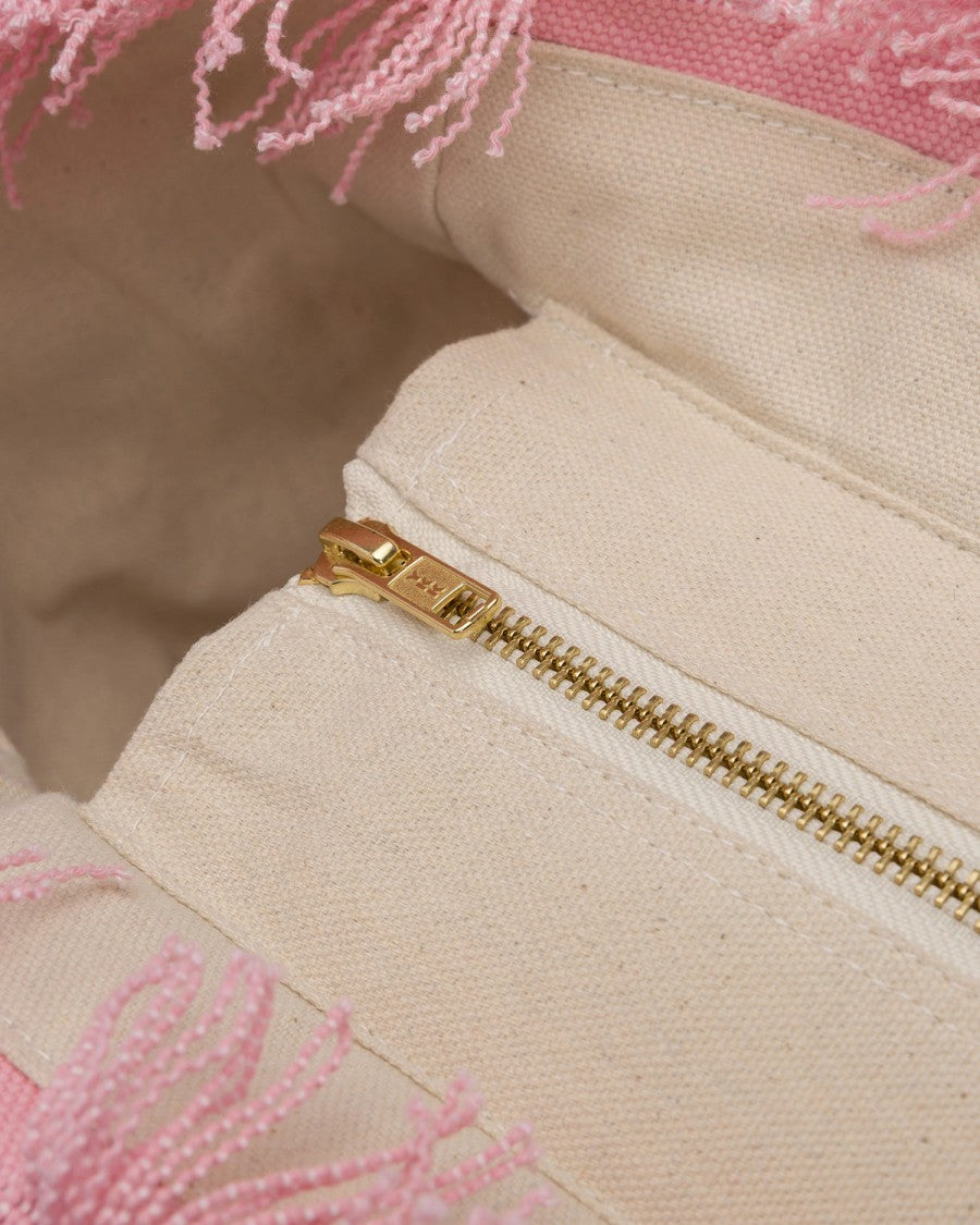 Mc2 Saint Barth Spacious Rectangular Tote Bag With Frayed Edges
