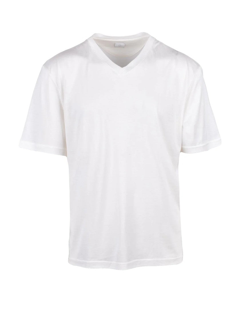 Eleventy White Cotton Silk Men T-Shirt