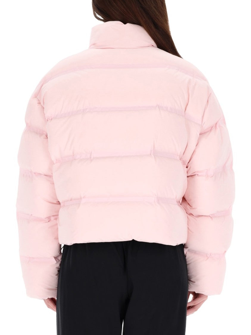 Alexander Wang Cropped Puffer Jacket With High Collar And Zipper Closure