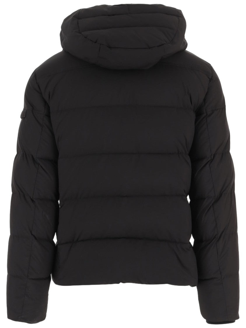 Moorer Quilted Technical Fabric Jacket With Adjustable Hood