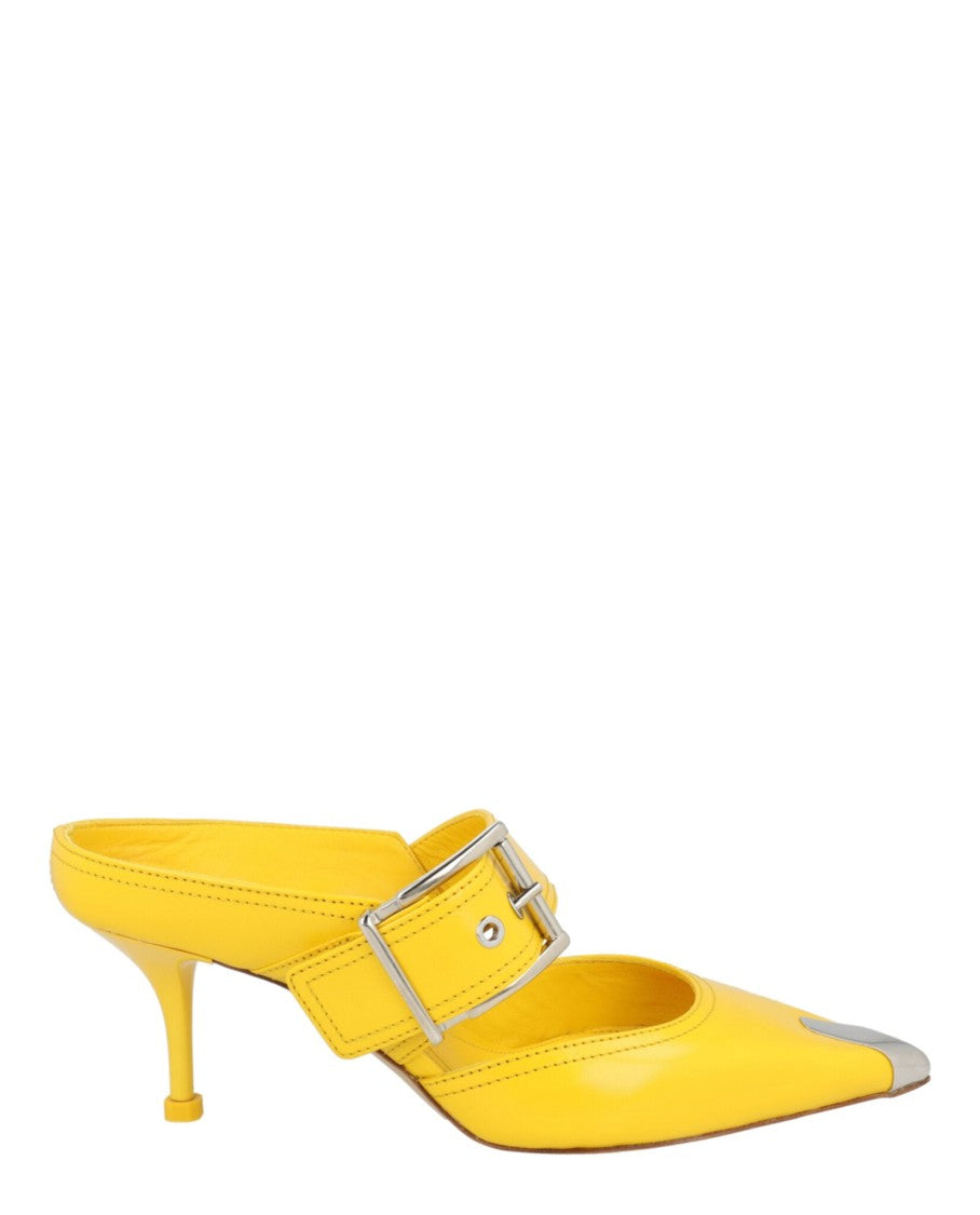 Alexander Mcqueen Buckle Leather Mules