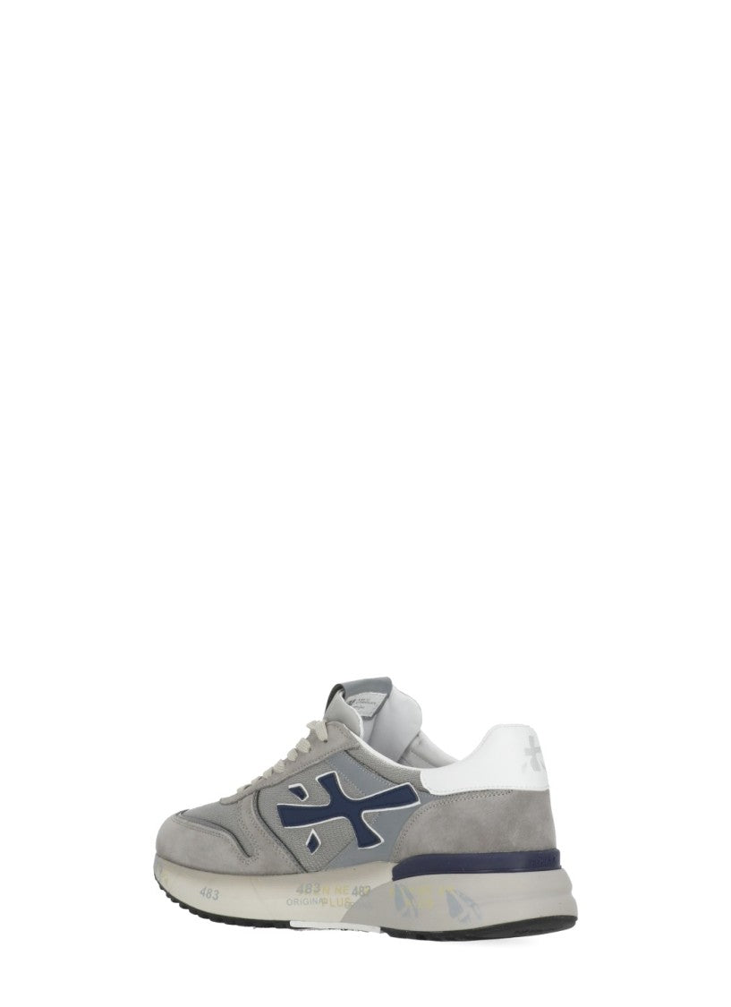 Premiata White Mick 8001 Suede-Blend Sneakers