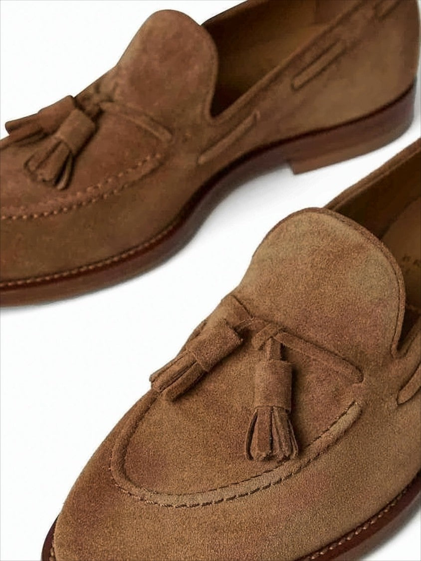 Brunello Cucinelli Suede Loafers With Rounded Toe