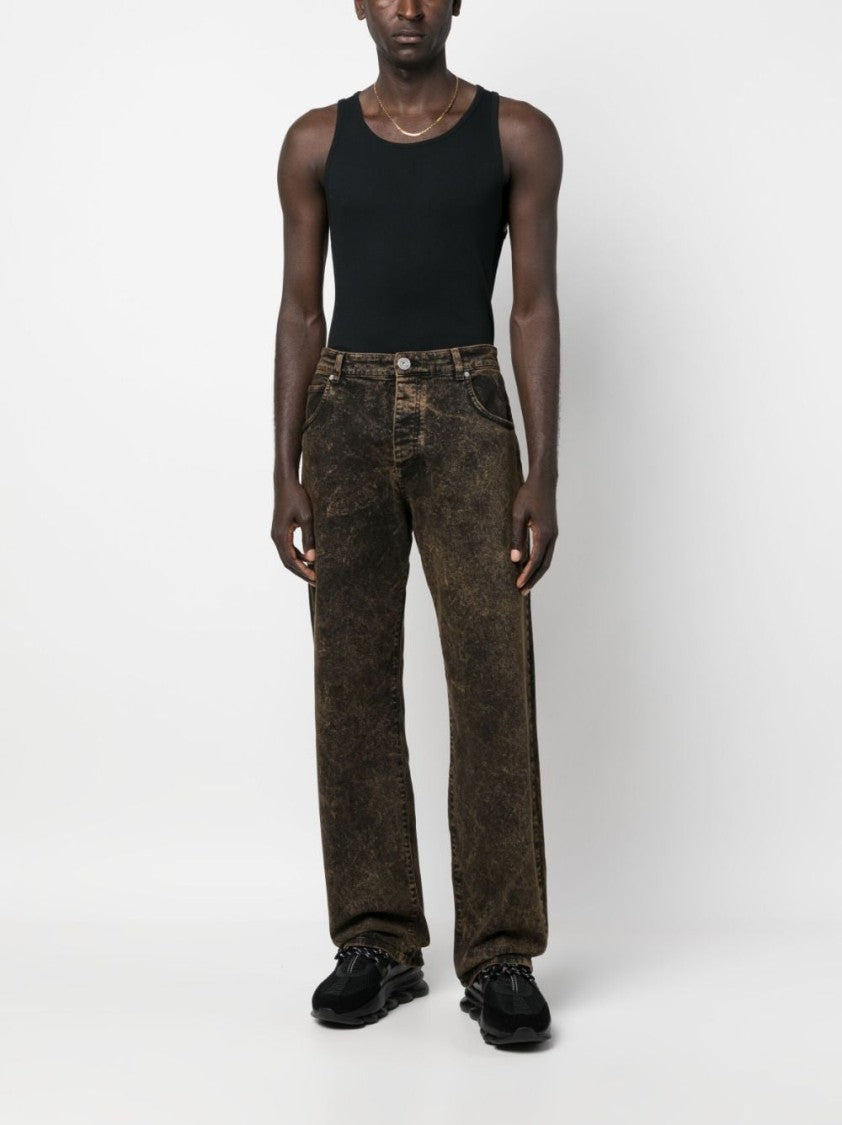 Balmain Distressed-Effect Dnim Denim Jeans