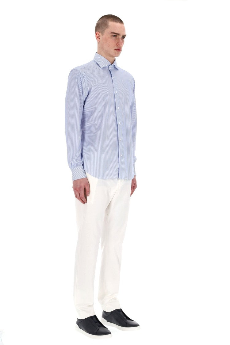 Barba “La Polo” Superlight Technical Fabric Stripe Shirt