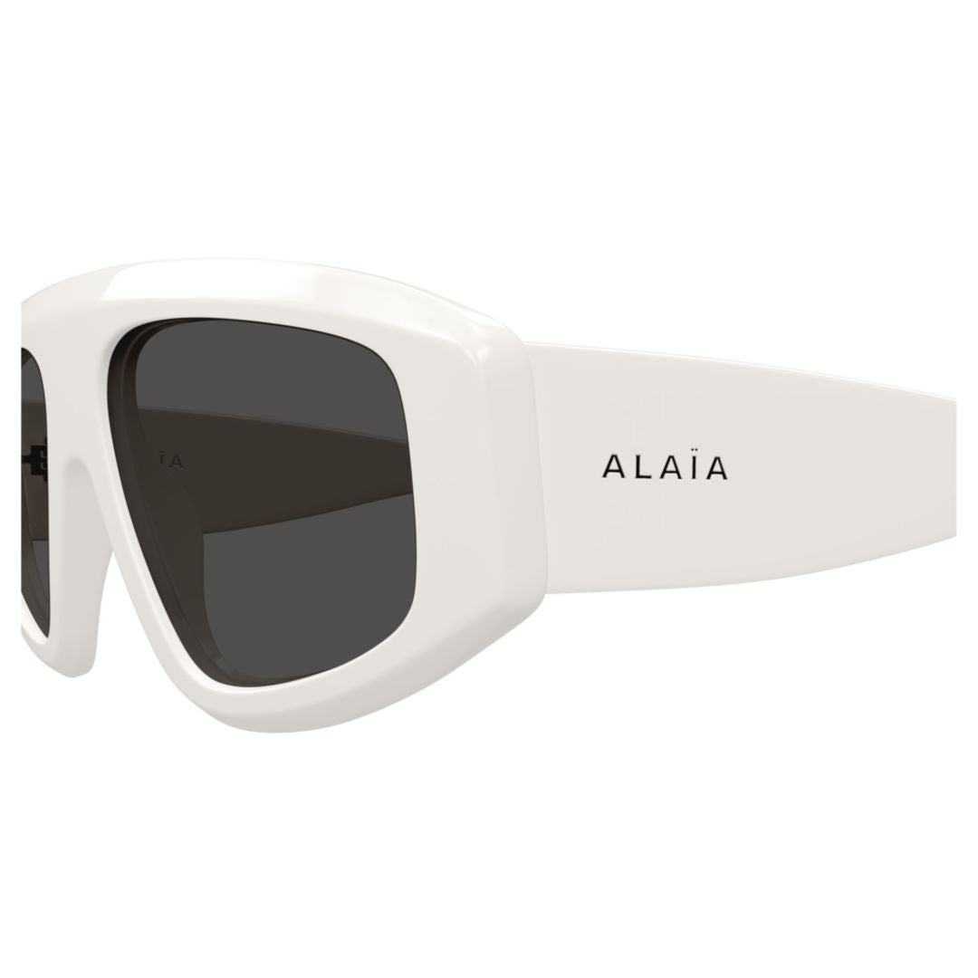 Azzedine Alaïa Aa0092s Oversized Rectangular Sunglasses In Glossy White Finish