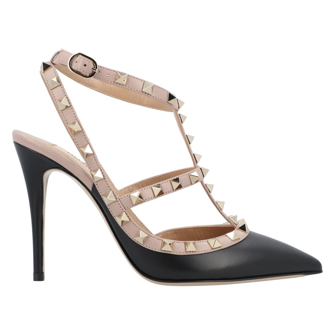 Valentino Leather Gold-Tone Rockstud Black
