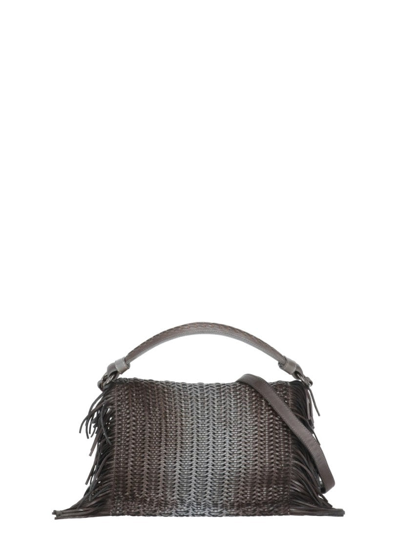 Reptile's House Gradient Brown Shoulder Bag With Braided Details