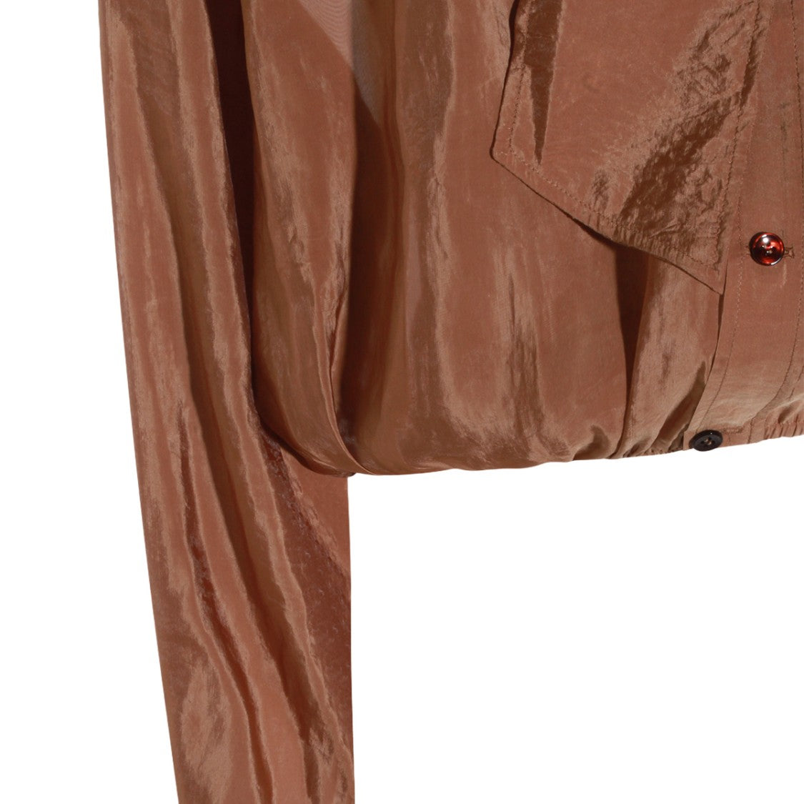 Saint Laurent Bow Tie Detail Brown Blouse