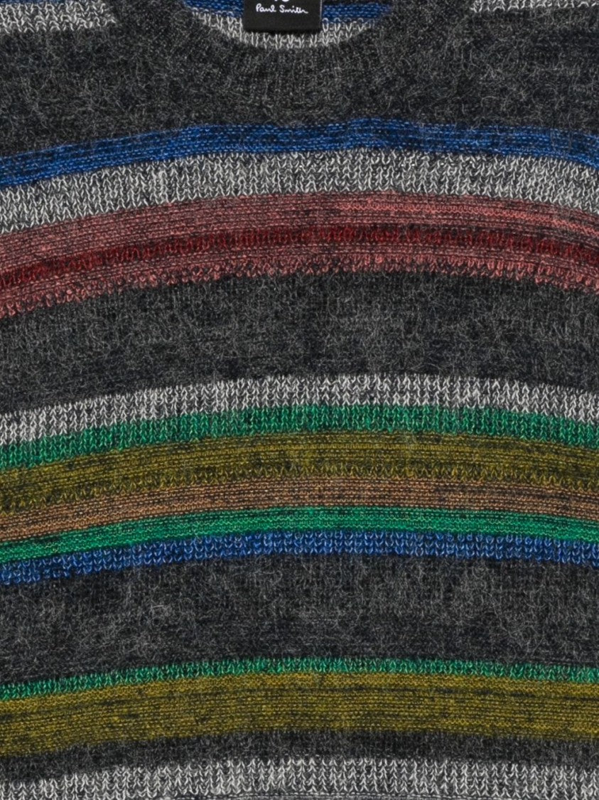 Paul Smith Knit Sweater With Multicolour Horizontal Stripe Pattern